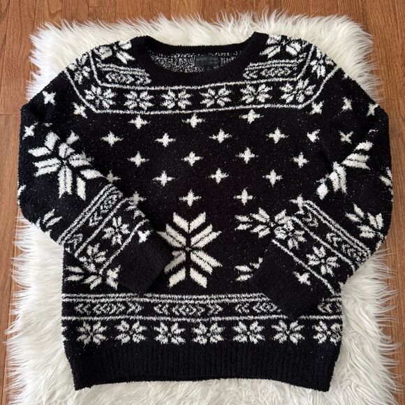Barefoot Dreams Cozychic Crewneck Sweater Women’s Small Fair Isle Seaside Knit - Picture 2 of 9